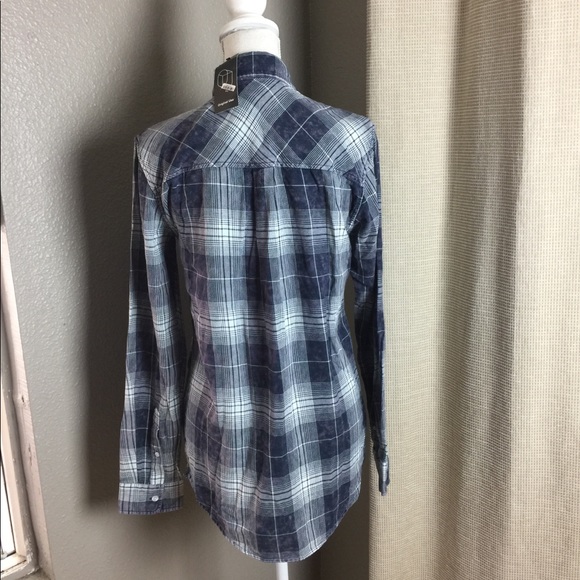 Original use plaid button down-fighter pilot blue - Picture 2 of 7